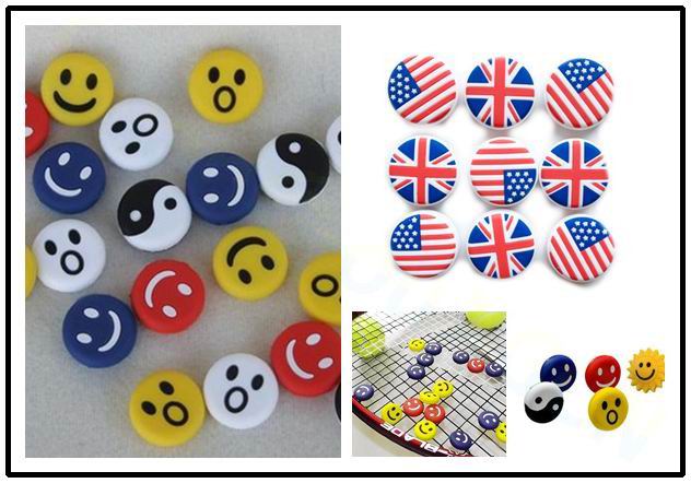 Racket Vibration Dampener - Gülümseme Ulusal bayrak Tenis Raketi Amortisör